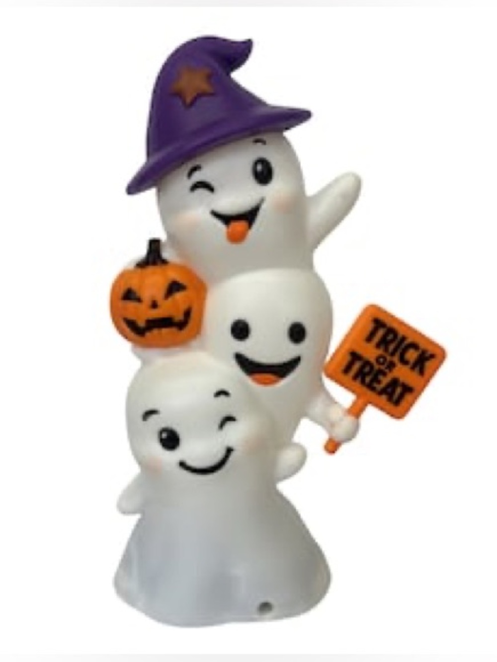 NEW Light-Up Halloween Decor Set of 4 Ghost Pumpkin Bat Haunted House - Picture 12 of 12